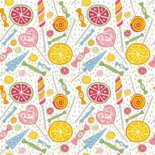 扁平卡通风格彩色水果棒棒糖