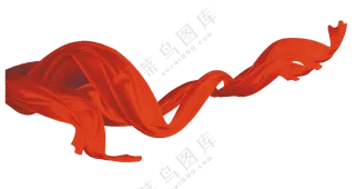 红绸子飘带装饰用免抠PNG图片素材