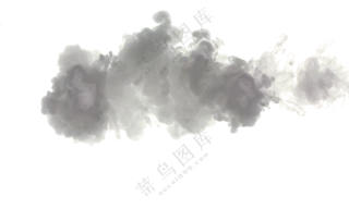 随风向飘散的黑色烟雾PNG图片素材