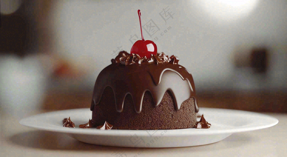 甜点巧克力小蛋糕布丁美食摄影图