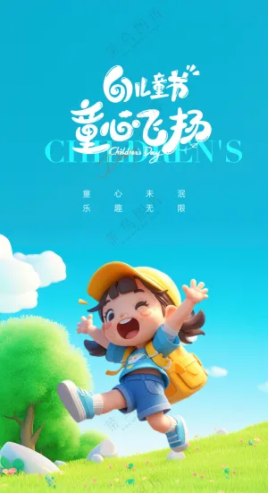 可爱卡通六一儿童节海报