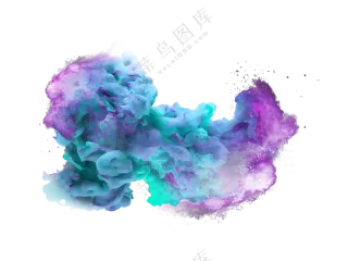 炫丽水彩颜料扩散效果免抠图片素材