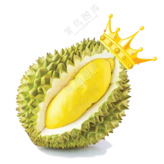 戴皇冠的热带水果榴莲免抠图片素材