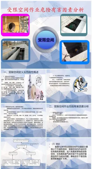 蓝色职场风受限空间作业危险有害因素分析预览图