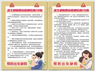 预防出生缺陷防治核心信息20条