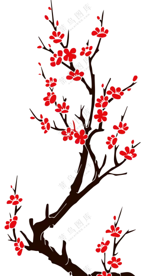 梅花 素材  手绘 梅花  水墨 梅花