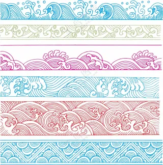 海浪矢量图花边