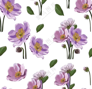 紫色手绘花朵装饰元素免抠图片素材