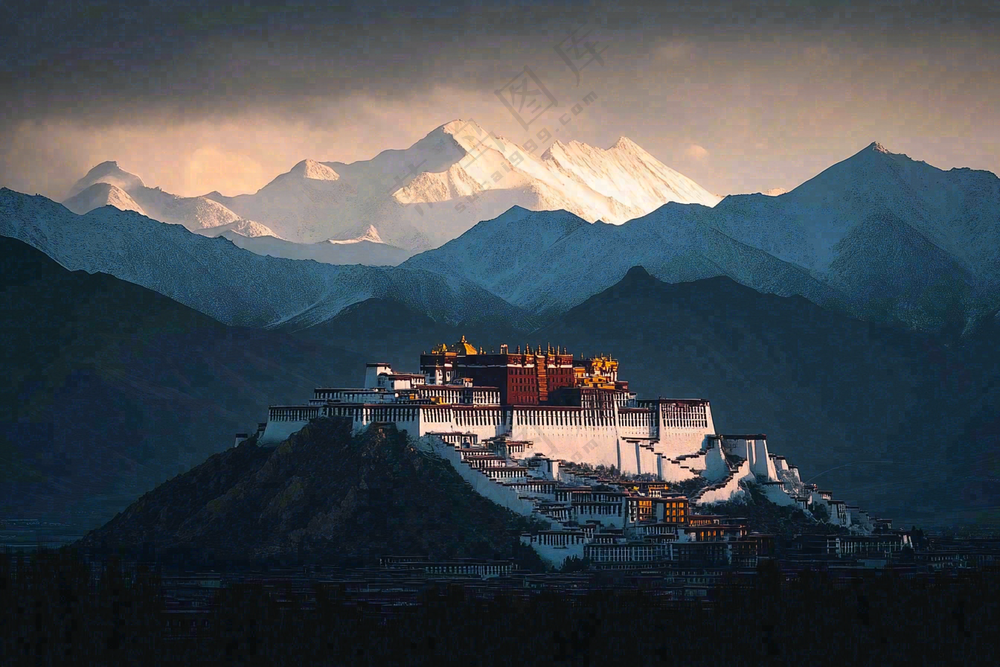 日照金山西藏大自然风光摄影图