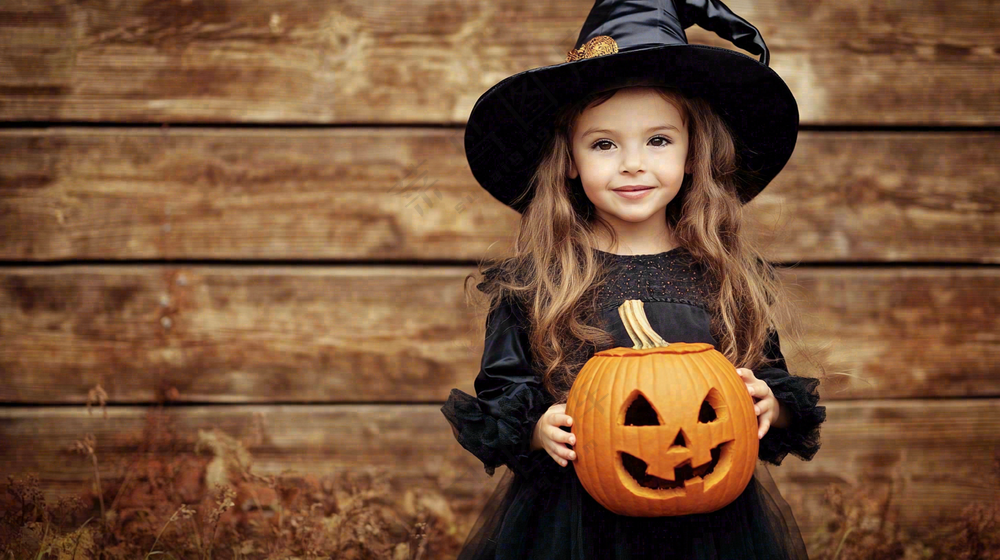 疯狂万圣节搞怪装扮人物女巫摄影图