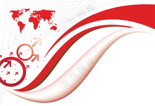 曲线圆环与地图等创意免抠图片素材