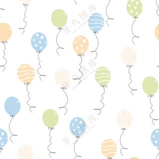 飘在天空中的多彩气球图案免抠素材