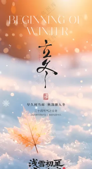 地产立冬小雪海报