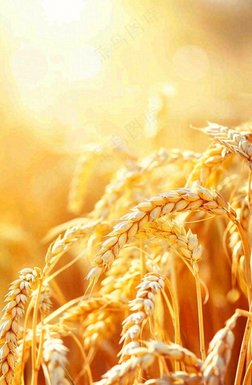 金黄的麦田小麦麦穗粮食芒种世界粮食日摄影图