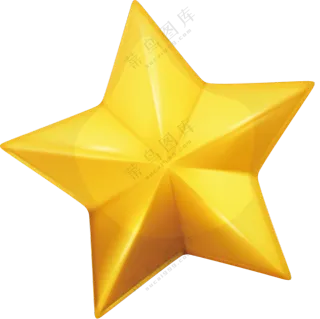 金色光泽质感效果的五角星免抠素材