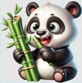 国宝熊猫吃竹子