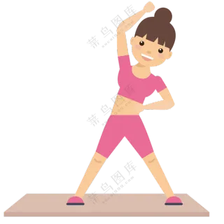 做拉伸放松运动的美女人物免抠图片