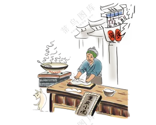 重庆小面  市井人物    古代人物手绘   免扣古代人物