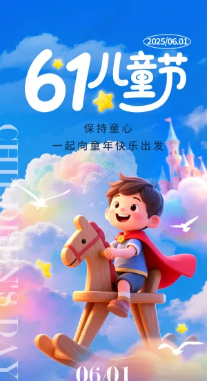 可爱卡通六一儿童节海报
