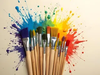 水彩画排笔画刷