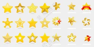 金色五角星矢量素材