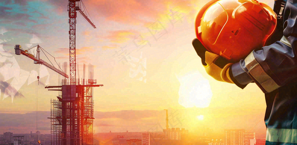 劳动的工人安全帽工作劳动节摄影图