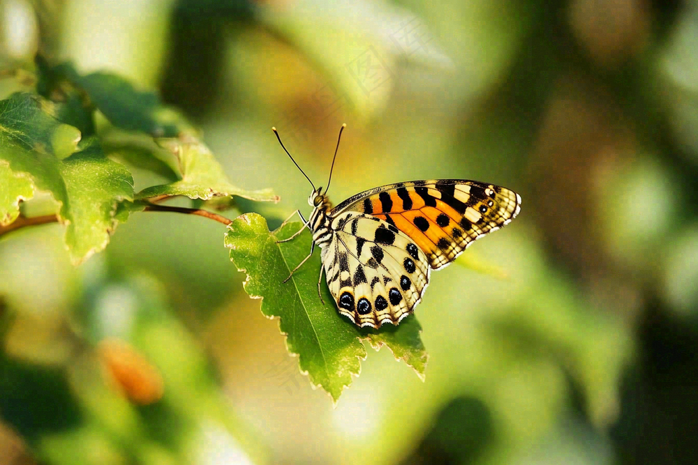 蝴蝶昆虫春天植物摄影图