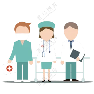 推车前的医生人物插画创意免抠图片