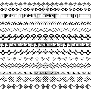 多款黑白图案装饰的分割线免抠图片