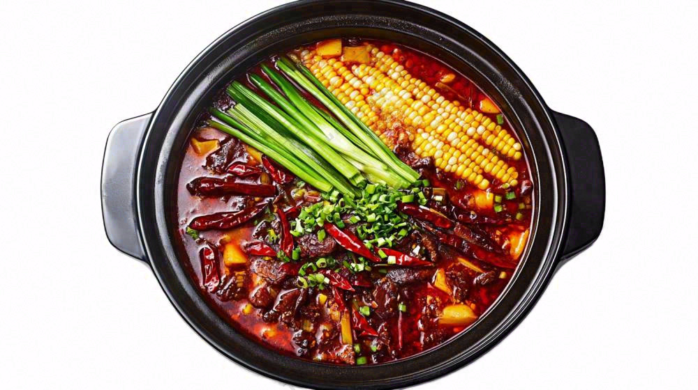 香辣麻辣鸡肉红油美食摄影图免抠