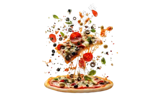 1 (68)飞舞的美味披萨切片