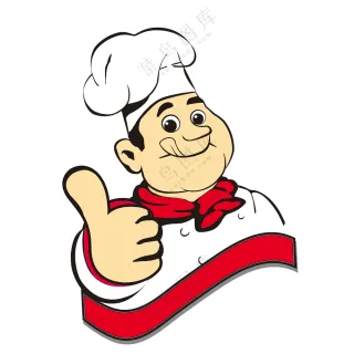 卡通厨师矢量图