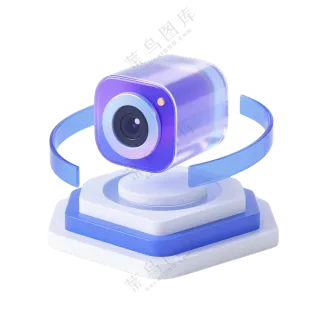 3D镜头_科技感纯净3D风格图标免抠PNG素材