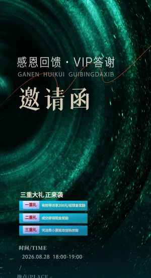 感恩回馈VIP答谢鎏金高端邀请函