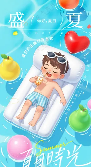 文艺清新夏日时光主题海报