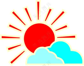 矢量太阳白云