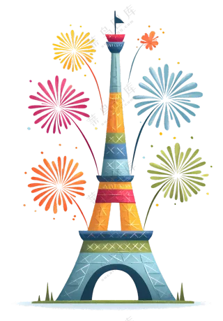 五彩缤纷的埃菲尔铁塔