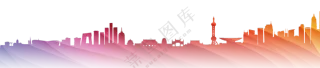 城市地标建筑剪影元素创意免抠图片