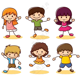 开心快乐表情的小孩们免抠图片素材