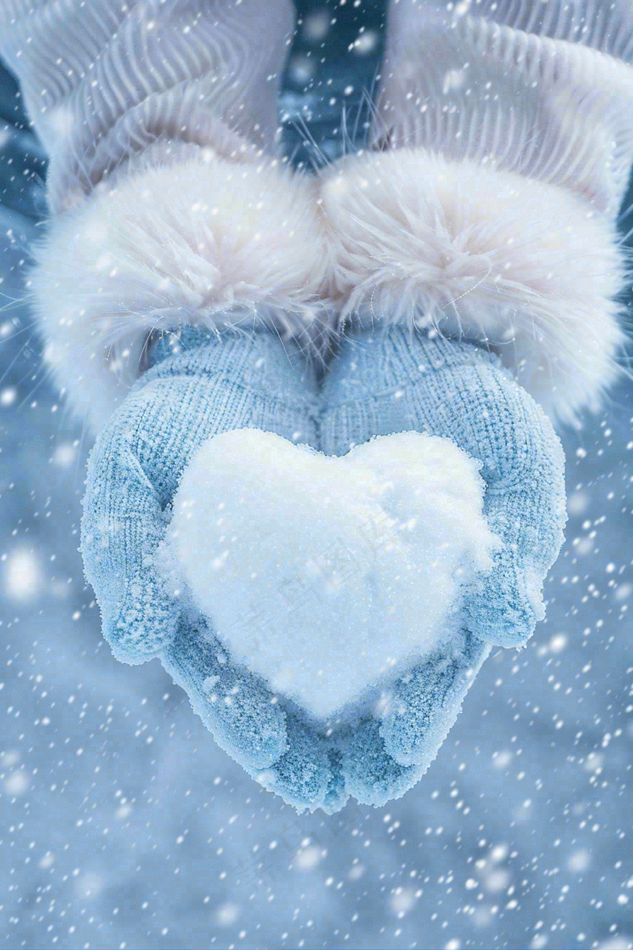 冬天寒冷白雪结冰大寒摄影图