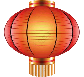 一盏亮着的红灯笼装饰元素PNG图片