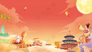 中式国风国潮中秋背景