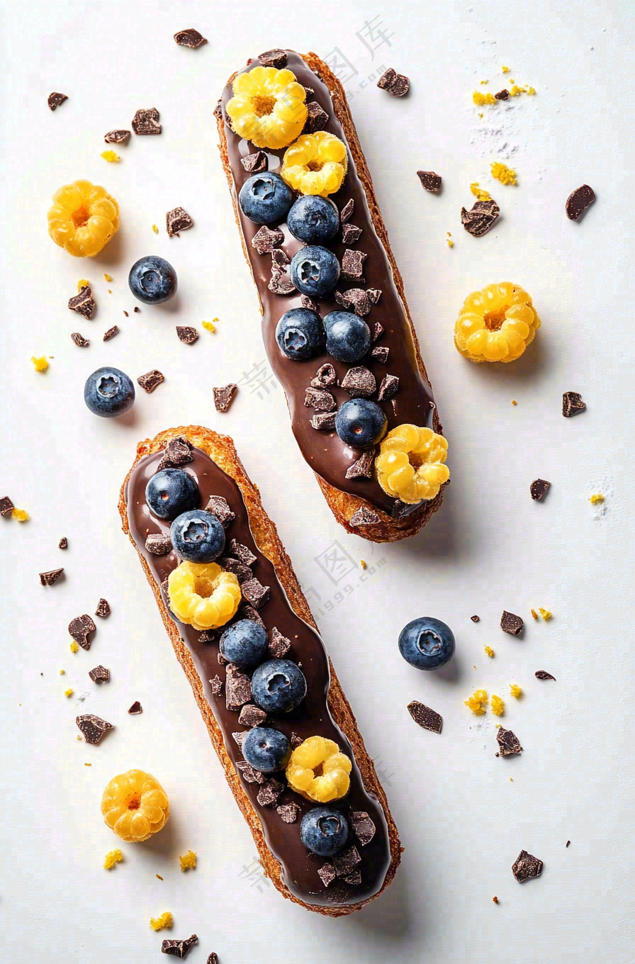 巧克力面包蛋糕美食摄影图