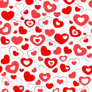 不同红色桃心组合无缝图案免抠素材