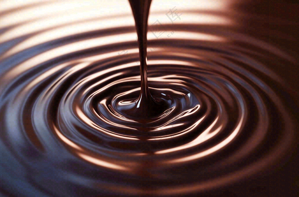 融化的黑巧巧克力美食摄影图