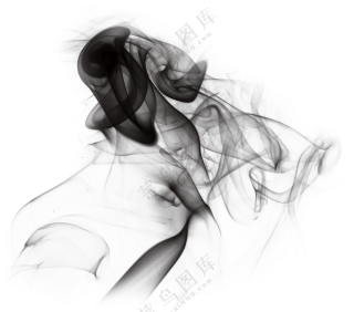 弥漫飘散状态黑色烟雾免抠图片素材
