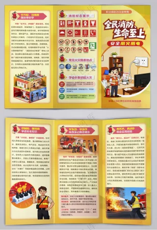 2025年全国消防宣传月三折页