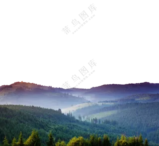 丘陵地貌树木植被风光摄影免抠图片