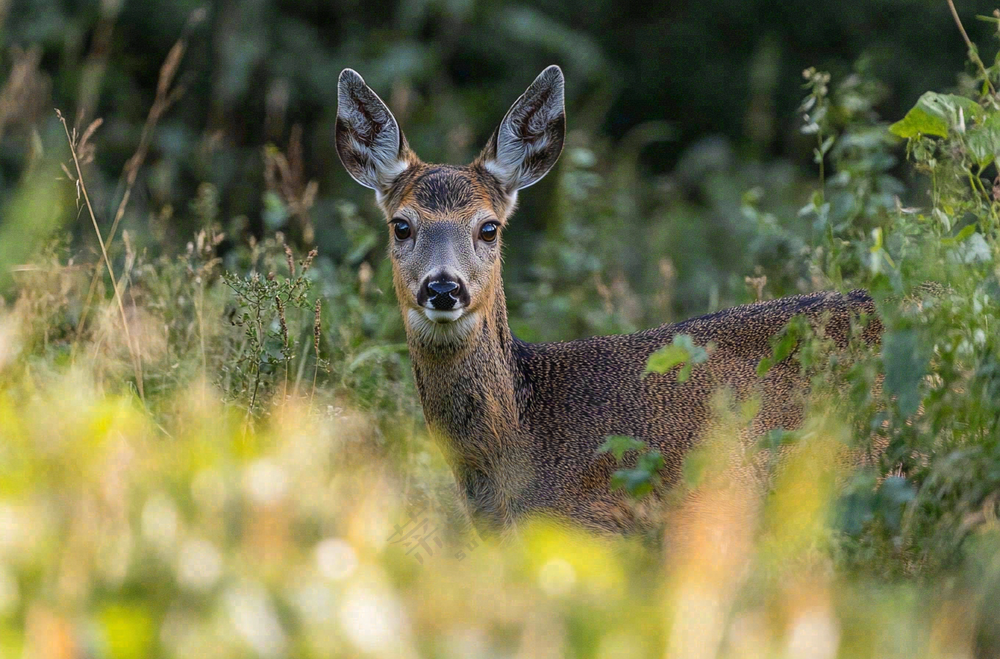 鹿动物山间草原的鹿摄影图