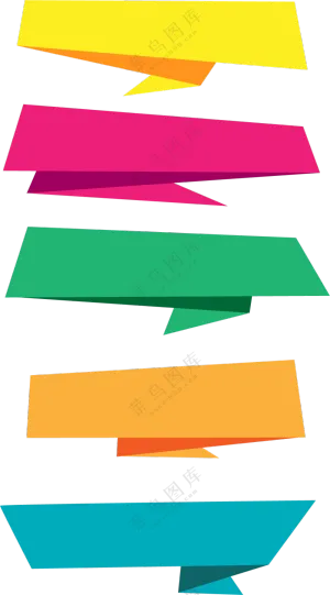 多彩折叠样式BANNER设计PNG图片